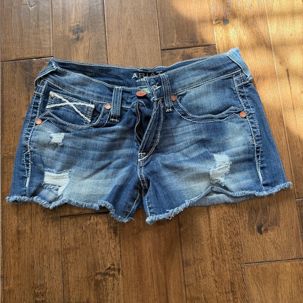 Ariat Women's Distressed Blue Jean Shorts